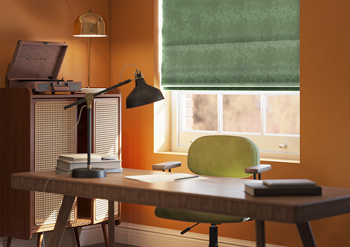 Florence Faux Suede, Hunter Green - Motorised Roman Blind - Image 5